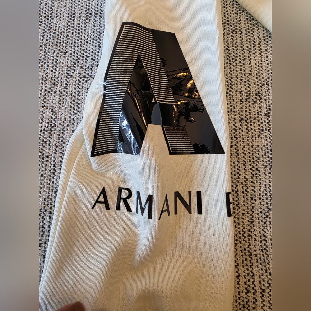 Armani Exchange White Sweatshirt with Black Logo